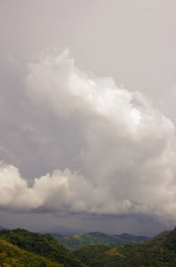 cumulonimbus cloud with heavy thunderstorm and showers